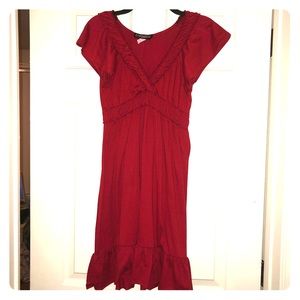 Ruffled red mini dress